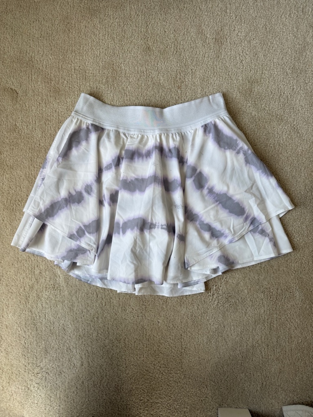 lululemon athletica White and Light Purple Tie-Dye Skater Skirt